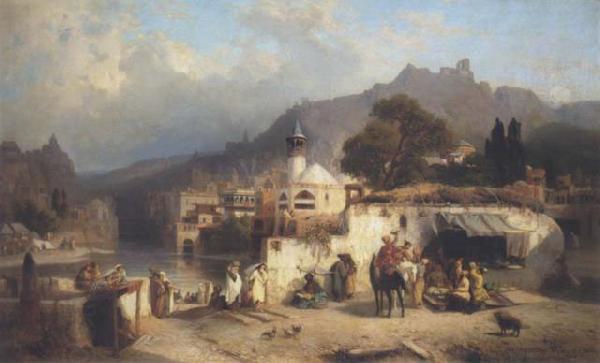 Paul von Franken Paul von Franken. View of Tiflis China oil painting art